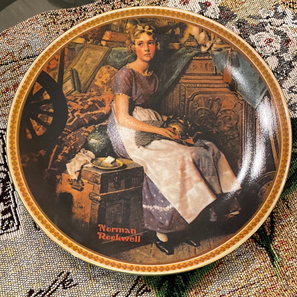 Norman Rockwell “Dreaming inThe Attic” 8 3/8” Mint Condition Decorative Plate